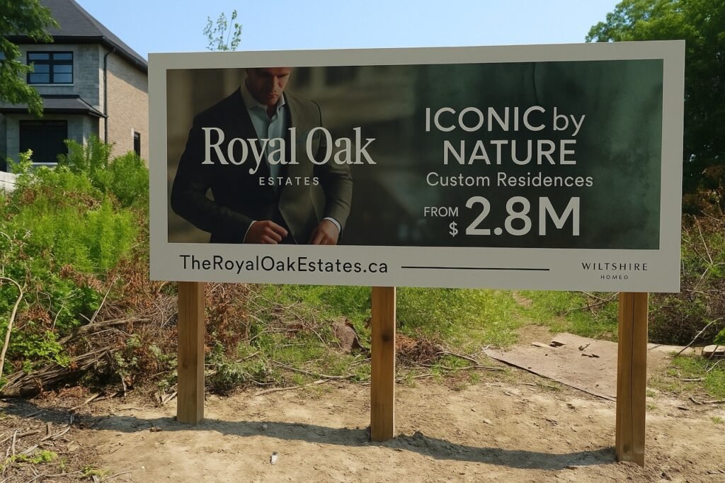 developer sign for royal oak estates